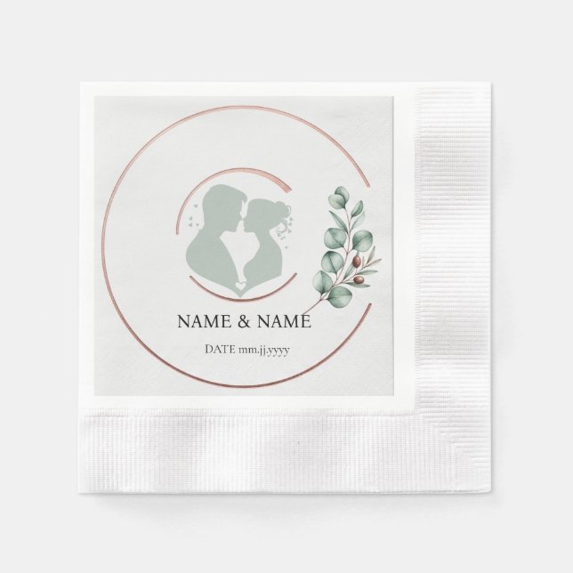 Guardanapo De Papel Eucalyptus Monogramding Wedding Napkins (cunhado) (Frente)