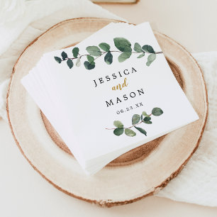 Guardanapo De Papel Eucalyptus Wedding Cocktail Napkin