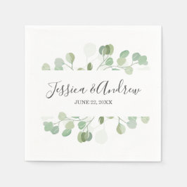 Guardanapo De Papel Eucalyptus Wedding Napkin Botânico Personalizado