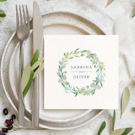 Guardanapo De Papel Eucalyptus Wreath | Casamento Personalizado Botâni