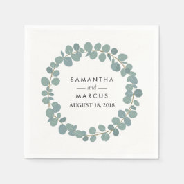 Guardanapo De Papel Eucalyptus Wreath Greenery Casamento Napkins