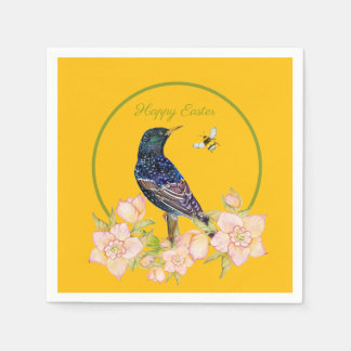 Guardanapo De Papel European Starling Bird Watercolor