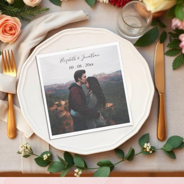 Guardanapo De Papel Evento de Casamento com Foto Personalizada (Criador carregado)