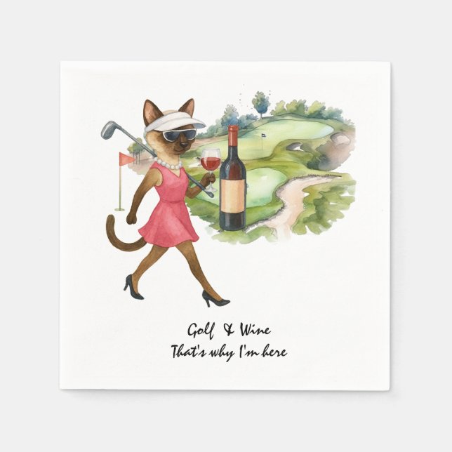 Guardanapo De Papel Evento de Degustação de Vinho de Golfe  (Frente)