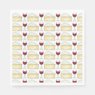 Guardanapo De Papel Evento do Provando de vinho tinto Brie Queijo Cock