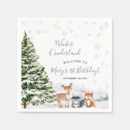 Guardanapo De Papel Evergreen Animal Winter Onederland Paper