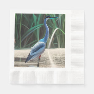 Guardanapo De Papel Excelente Azul Heron Watercolor Paper Napkin