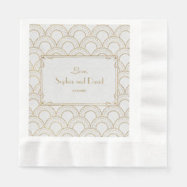 Guardanapo De Papel Excelente Branco Gatsby Art Deco Casamento Dourado