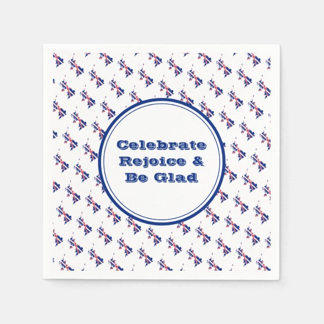 Guardanapo De Papel EXCELENTE BRITAIN UK Personalizado Celebração Rejo (Frente)