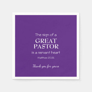Guardanapo De Papel EXCELENTE PASTOR   FUNCIONÁRIO moderno   OBRIGADO