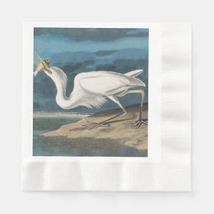 Guardanapo De Papel Excelente White Heron Audubon Bird Willife Paintin