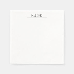 Guardanapo De Papel Exclusivo Nome Pessoal Clássico Preto Branco