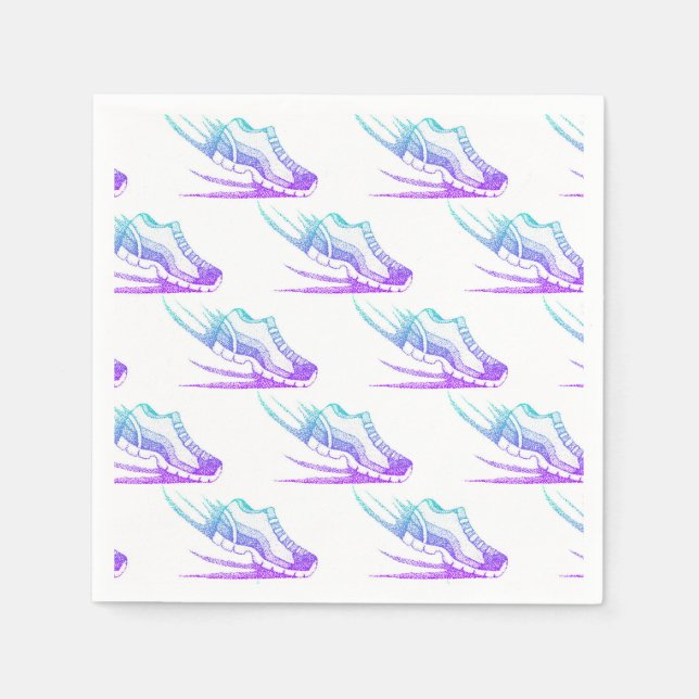 Guardanapo De Papel Executando Calçados Executando Festa de aniversári (Frente)