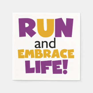 Guardanapo De Papel Executar Embrace Life Purple Yellow