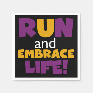 Guardanapo De Papel Executar Embrace Life Purple Yellow