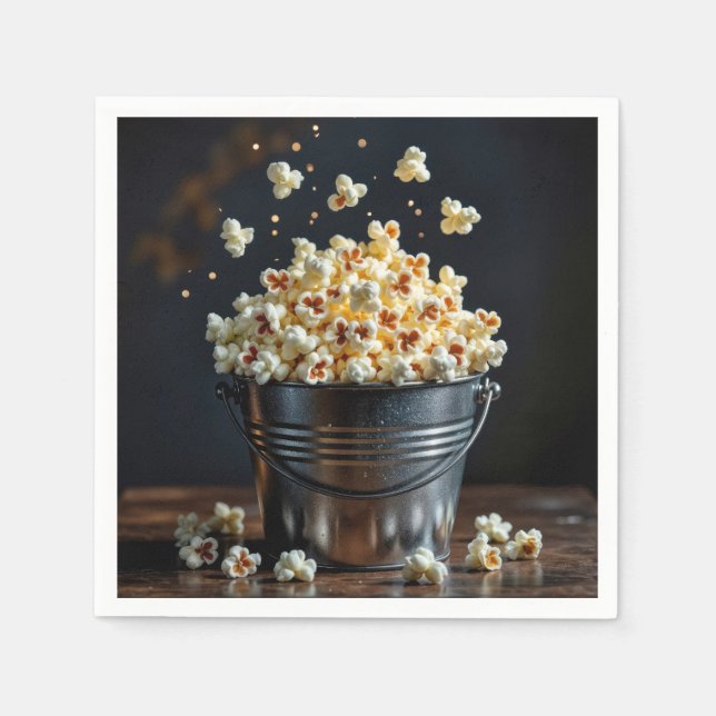 Guardanapo De Papel Exploding Popcorn In Metal Bucket (Frente)