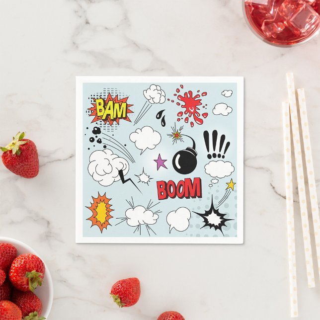 Guardanapo De Papel Explosão de Quadrinhos Retrô Pop Art (Criador carregado)