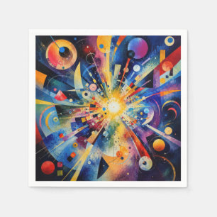 Guardanapo De Papel Explosão Geométrica Cósmica Abstrata