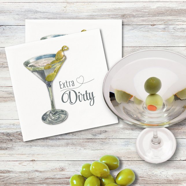 Guardanapo De Papel Extra Dirty Martini Cocktail Napkin (Criador carregado)