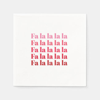 Guardanapo De Papel "Fa La La" Pink Natal Napkins