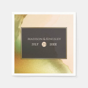 Guardanapo De Papel Fab Chartreuse Coral Abstrato Wedding