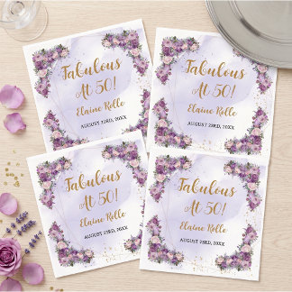 Guardanapo De Papel Fabulosa Menina Roxa Elegante Moderna 50