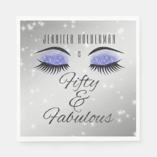 Guardanapo De Papel Fabuloso 50 Black Perwinkle Glam Eyes Napkins