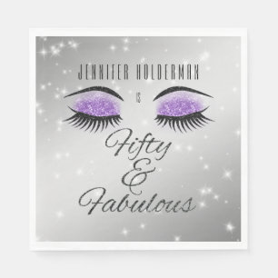 Guardanapo De Papel Fabuloso 50 Olhos Pretos Púrpura Glam Nápoles
