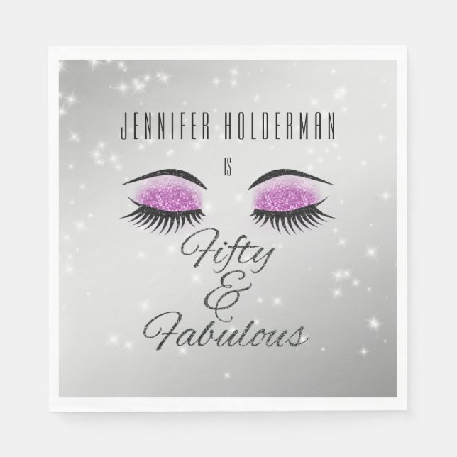 Guardanapo De Papel Fabuloso 50 Olhos Pretos, Quentes, Glam, Almoçados (Frente)