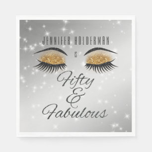 Guardanapo De Papel Fabuloso 50 Papel Dourado de Olhos de Vidro Preto