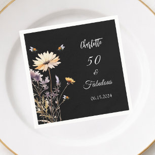 Guardanapo De Papel Fabuloso aniversário de 50 florins pretos