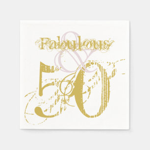 Guardanapo De Papel Fabuloso e 50 Elegantes Dourados Aniversário Dela