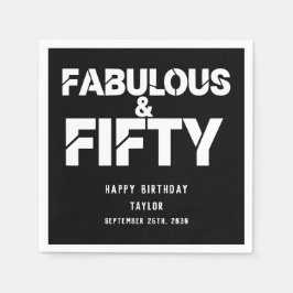 Guardanapo De Papel Fabuloso e Cinquenta Aniversário Script Negrito Pe