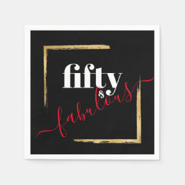 Guardanapo De Papel Fabuloso Elegante Negro e Dourado, aniversário de