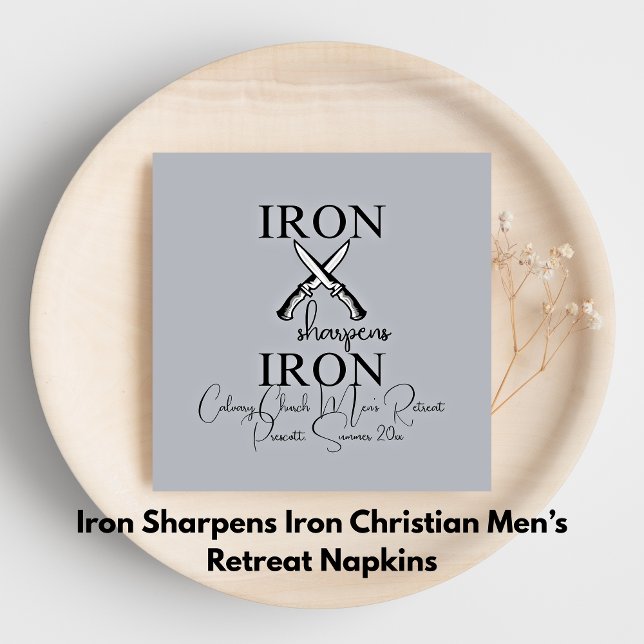 Guardanapo De Papel Faca Cristã de Ferro Afia Ferro (Iron sharpens Iron Knife Christian Napkins)