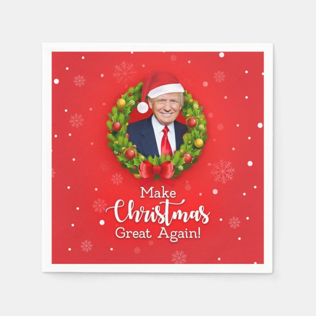 Guardanapo De Papel Faça o Excelente de Natal de novo Trump MAGA prese (Frente)