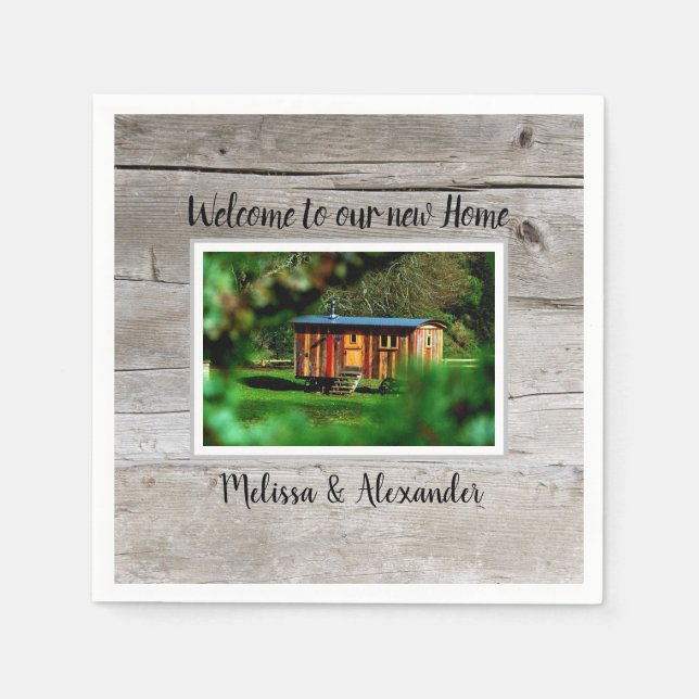 Guardanapo De Papel Faça sua própria bem-vinda nova festa de lar (Frente)