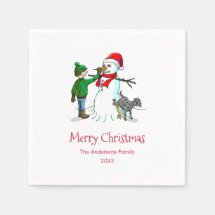 Guardanapo De Papel Faça um Boneco de Neve