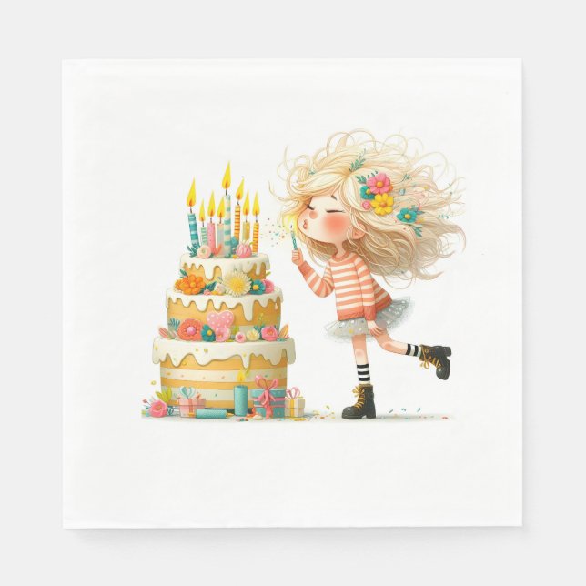 Guardanapo De Papel Faça um desejo de aniversário (Frente)