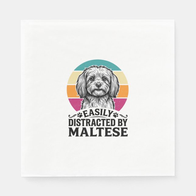 Guardanapo De Papel Facilmente Distraído Pelo Design de Cachorro Vinta (Frente)