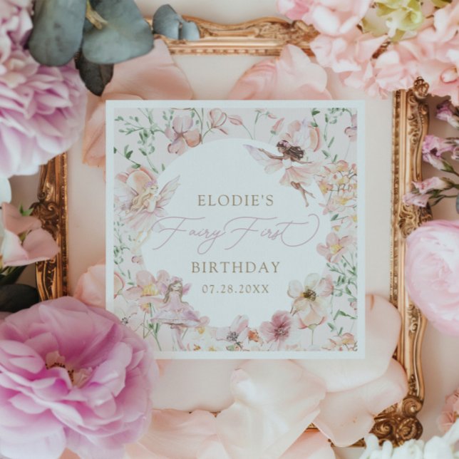 Guardanapo De Papel Fada 1rua Pink Floral Raparigas Descartáveis Anive (Criador carregado)