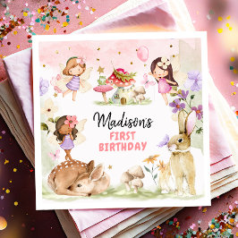 Guardanapo De Papel Fada Aniversário 1rua Florestal Plantada Floral