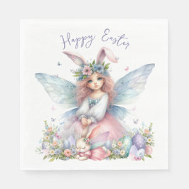 Guardanapo De Papel Fada da Primavera de Páscoa em Aquarela