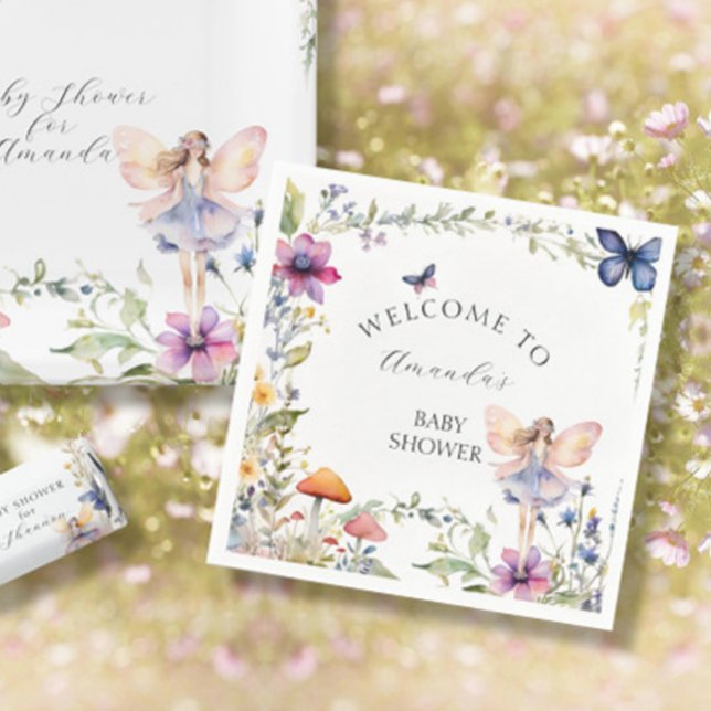 Guardanapo De Papel Fada de Flor Selvagem Jardim Borboleta Chá (Criador carregado)