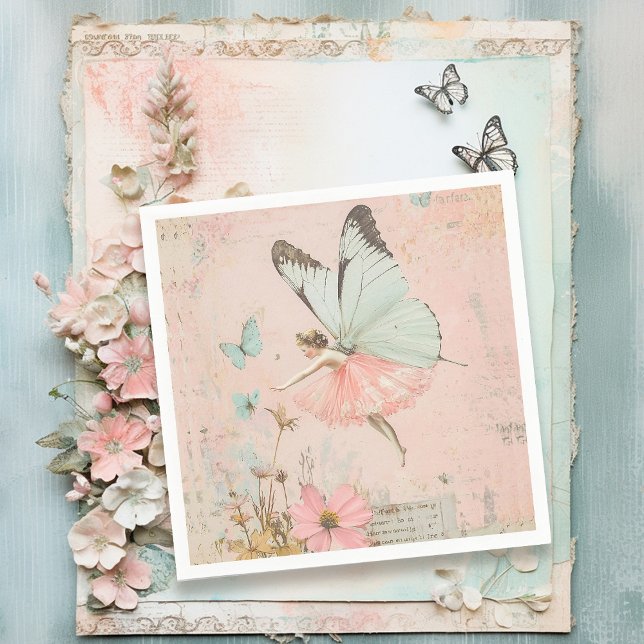 Guardanapo De Papel Fada de flores Aniversário (Criador carregado)