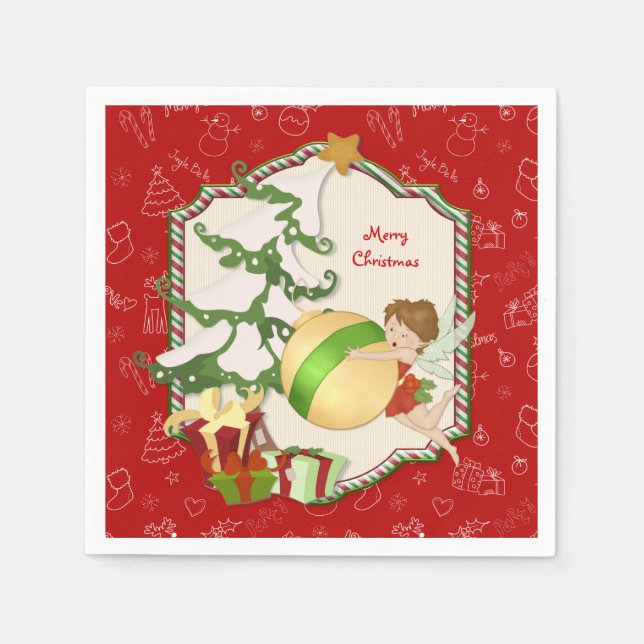 Guardanapo De Papel Fada de Mágica de Natal (Frente)