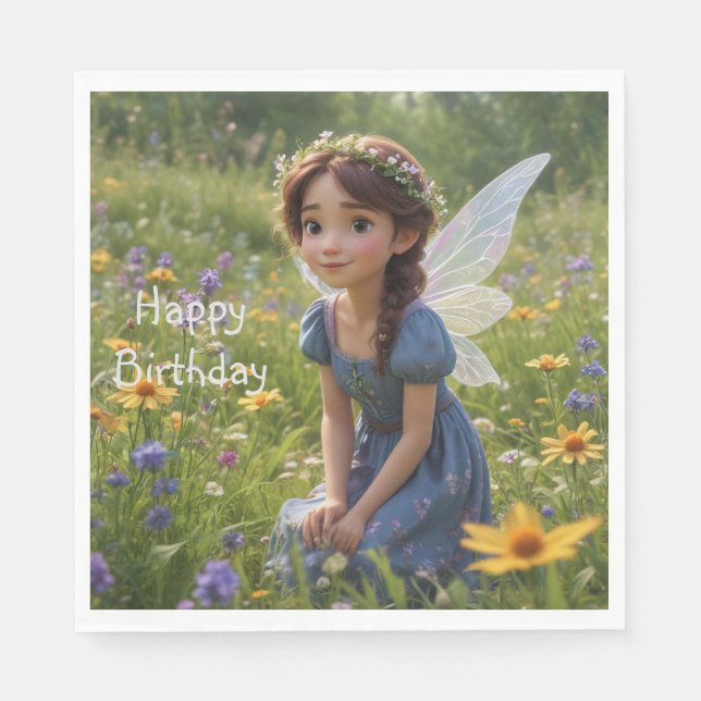 Guardanapo De Papel Fada em Prado (Frente)