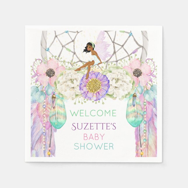 Guardanapo De Papel Fada Étnica Sonho Pia-Lavanda-Pia-Pia-Pia-Pia-Pêss (Frente)