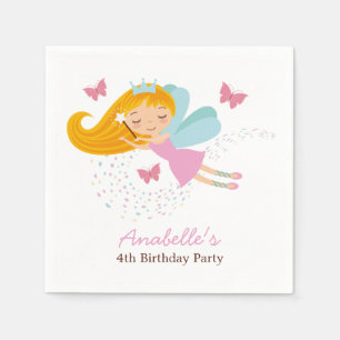 Guardanapo De Papel Fada-Fada-Fada-Fada-Princesa Meninas Aniversário