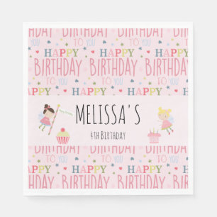 Guardanapo De Papel Fada Fada Personalizada Bonita de Aniversário